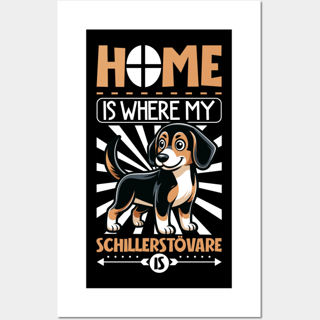 Home is with my Schiller Hound Wall Art by Modern Medieval Design